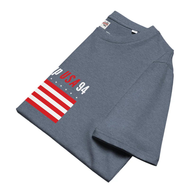 USA 1994 World Cup Retro Football T-Shirt Classic Wihte/Heather Grey