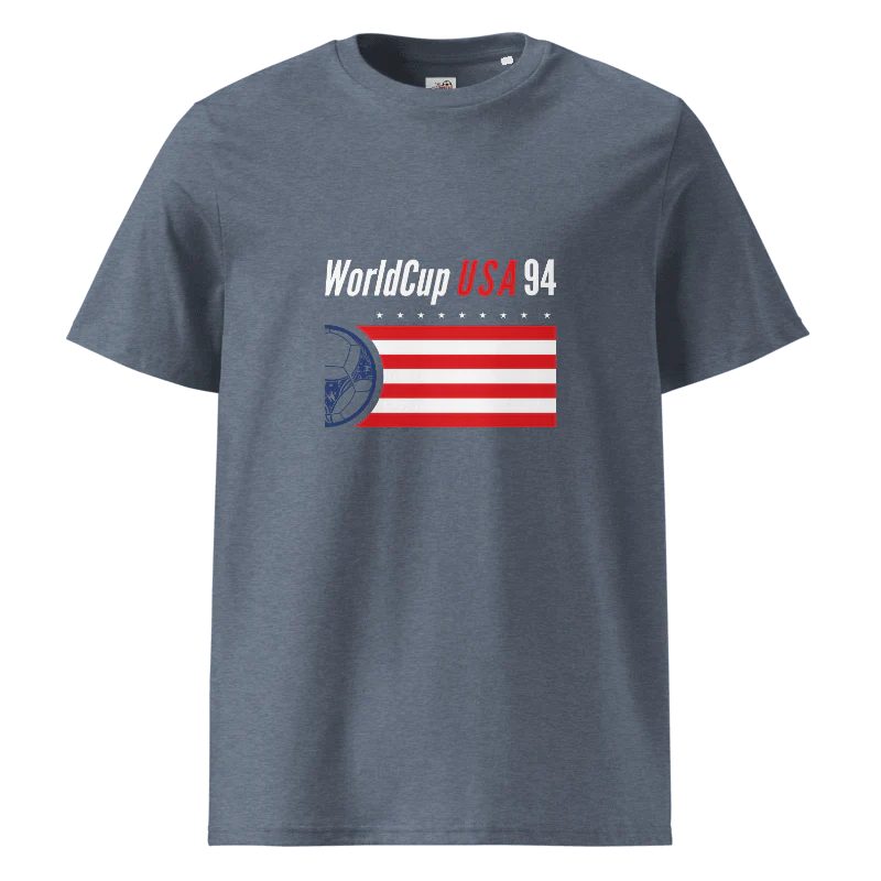 USA 1994 World Cup Retro Football T-Shirt Classic Wihte/Heather Grey