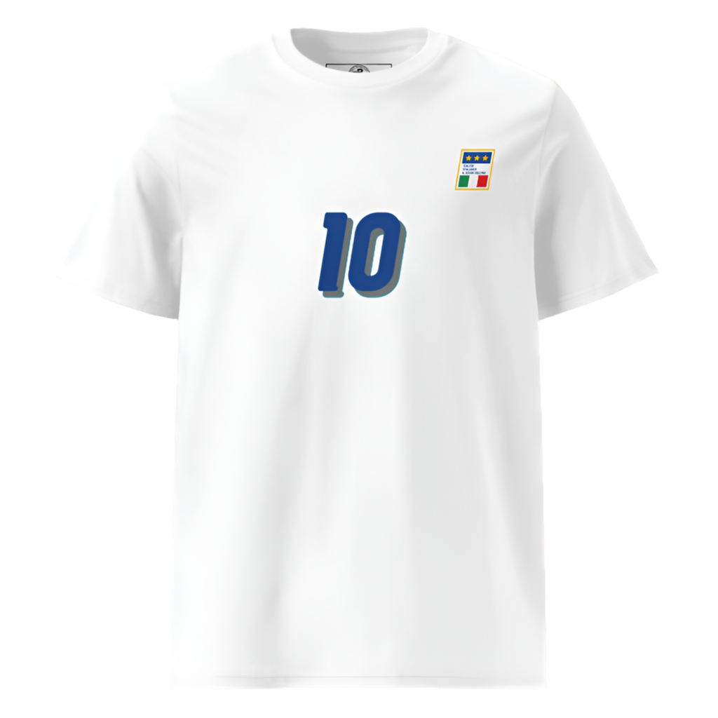 Italian 10 | Retro Football T-Shirt in White