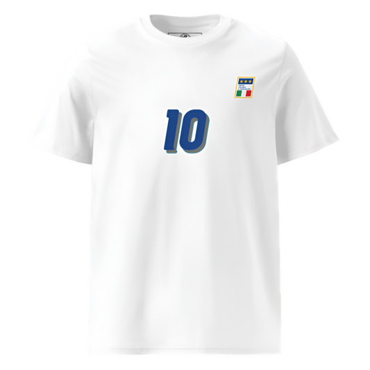 Italian 10 | Retro Football T-Shirt in White