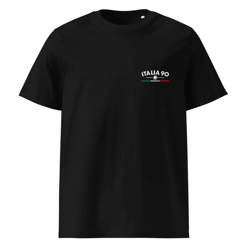 Italia 90 Retro Football T-shirt White World Cup Tribute T-Shirt White/Navy/Black