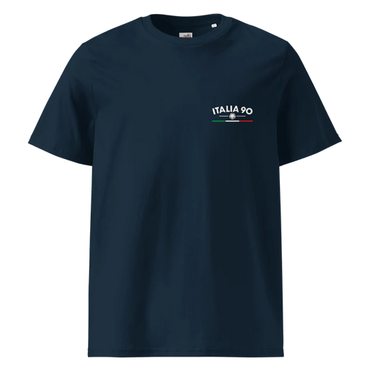 Italia 90 Retro Football T-shirt White World Cup Tribute T-Shirt White/Navy/Black